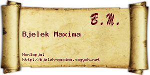 Bjelek Maxima névjegykártya